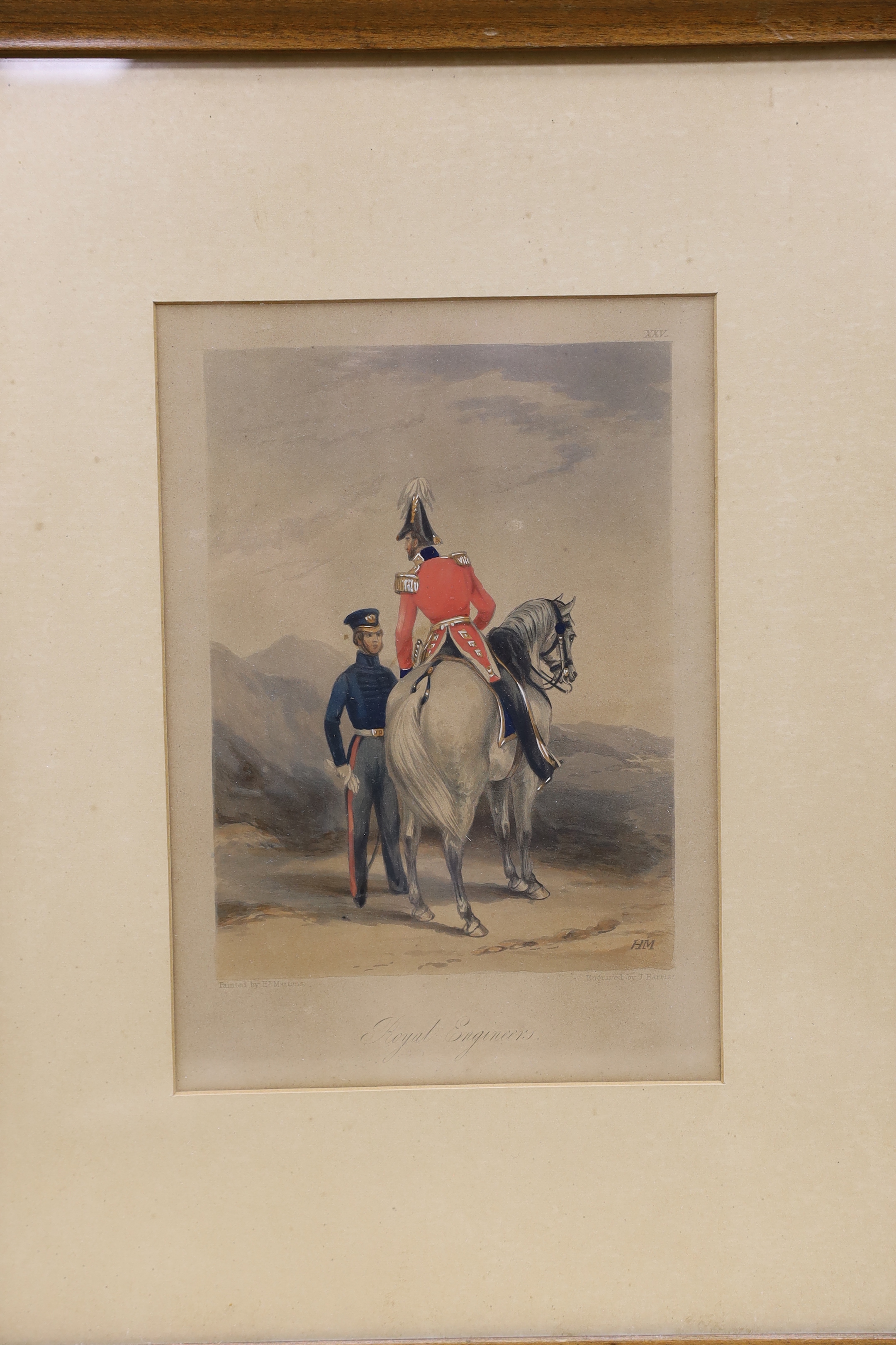 Six watercolours and prints including Frederick C. Jackson (fl.1868-1884), watercolour, 'Near Kynance Cove', attributed to Samuel Prout (1783-1852), sepia watercolour and a pen and ink sketch of an army officer, largest
